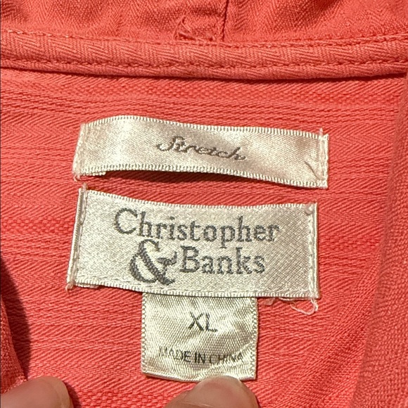 Christopher & Banks Coral Textured Vest with Hood - Picture 2 of 5